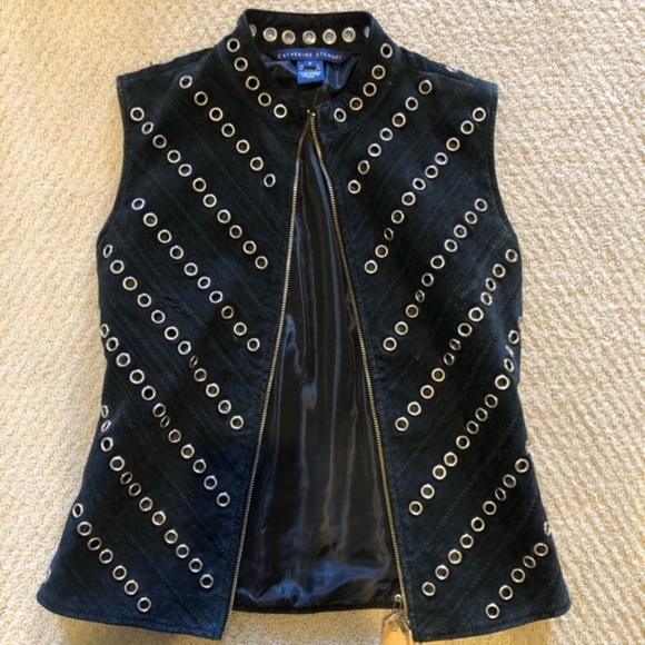 Catherine Stewart Lined Leather Vest w Grommets